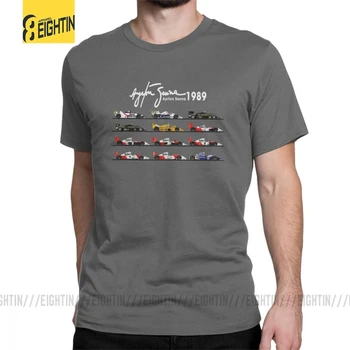 Man ' s All The Cars Ayton Senna Racing Car Тениска Crew Neck Short Sleeve Върховете Pure Cotton Tee Shirt Summer T Тениски