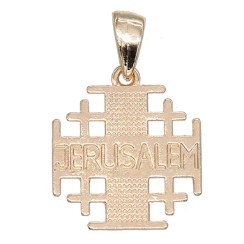 2 елемента популярен Иерусалимский кръст висулка колие може да бъде променен в зависимост от температурата на цвят медальон колие мъжете и жените Пенда