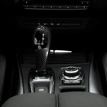 ABS Carbon Fiber Gear Shift Knob Cover Trim Left Hand Drive Car Interior Cover For BMW E60 E70 E71 5 Series и X5 X6