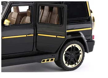 Нов 1: 24 леене под налягане модел на автомобила метални играчки на колела G65 висока имитация на звук и светлина дръпна назад Колекция автомобили, детски играчки подарък