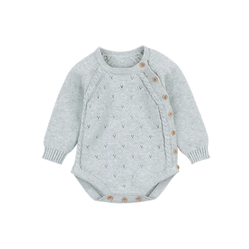 Новороденото боди плетени детски деца момичета тела пижама с дълъг ръкав дете Bebes дрехи, Костюми 0-18 м пуловери, блузи