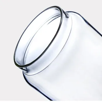 Стъклена бутилка бамбук капачката плътно затварящ се стъклен съд хранително-вкусовата резервоар за съхранение Зидар банки прахоустойчив, влагоустойчив, отговарят на високи орех бутилка подправка Jar