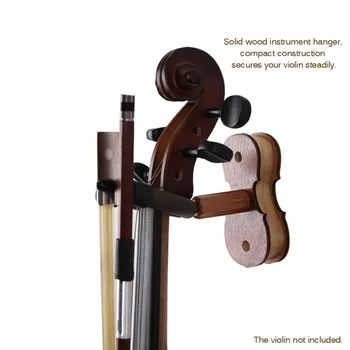Дървена Цигулка кука закачалка с лук титуляр за дома и студиото Монтиране на стена използват Burlywood цвят