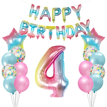 28 бр./лот 1 2 3 4 5 6 7 8 9st градиентный номер фолио балони цифров хелий балон на Baby Shower украса за рожден ден балон
