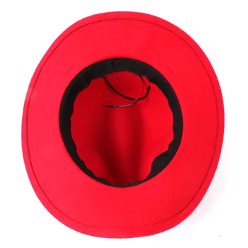 Жените и мъжете вълнена куха Западна ковбойская шапка с колан таурена джентълмен Дама Джаз Outback Jazz Toca сомбреро Cap размер 56-58 см