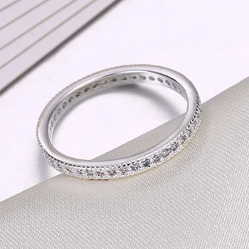 Печат 925 посеребренный подреждат една върху друга пръстен 1 мм Cz камък мач от група пръстени пръсти жени rose gold цвят на кокалчетата на пръстите тънък midi пръстен