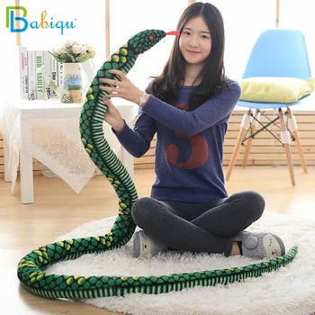 Babiqu 1бр 280 см голяма кобра плюшен играчка мека възглавница ужас подпори меки животни голям е размерът на змия Боа моделиране на Кобра кукла за бебето