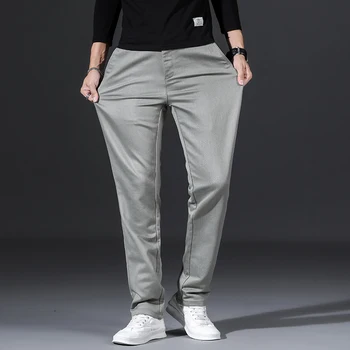 2021 пролет нов мъжки директни ежедневни панталони модални висококачествени платове бизнес участък панталони мъжки марка светло зелен сив