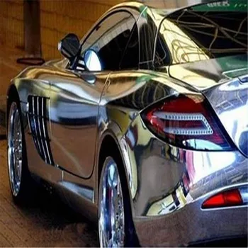 152 х 20 см сребро хром водоустойчив UV-защита на автомобилно огледало винил фолио на колата стикер стикер лист 8x60 инча