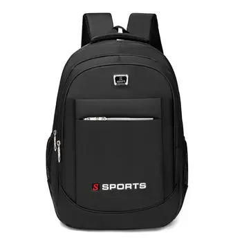 Лек плат Оксфорд водоустойчив Мъжки раница ежедневни бизнес чанта за лаптоп тийнейджър студент училищна чанта, мъжка спортна раница black