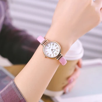 нов топ Марка за жените момичета да изглеждат гъвкава еластична каишка гривна часовник rose gold всички цифрови студентите ежедневни часовници за приятелка