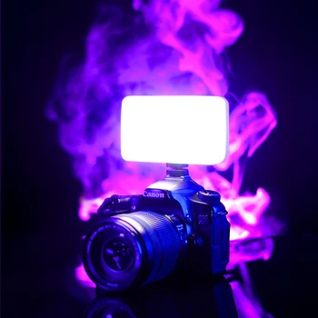 Vijim VL120 3200K-6500K LED Video Light for DSLR Camera Light With Soft Box RGB Color Filter Cold Shoe Pocket Fill Light