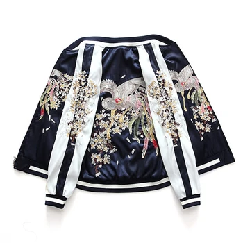 Къса яке Пролетно палто дамски корея яке с бродерия на Финикс гадже тънка форма на бейзболна палто от двете страни облекло Йокосука