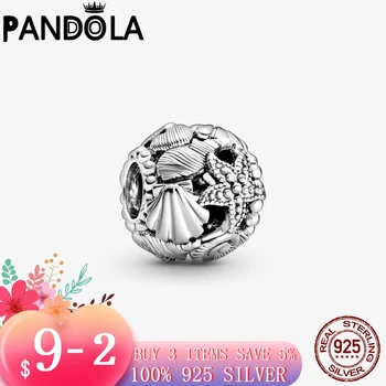 2020 новият годишен сребро 925 ажурни Морска звезда, мивки и сърцето висулки, мъниста подходящи оригинална гривна Pandora бижута