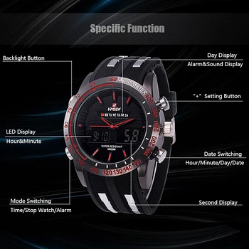 Най-добрата марка на луксозни военен HPOLW спортни часовници мъжки гмуркане, къмпинг цифрова led водоустойчиви мъжки часовници relogio masculino montre