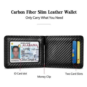 NewBring въглеродни влакна, шофьорска книжка, карта за самоличност на притежателя на пари в чантата си пари за мъже
