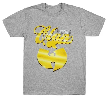 Wu Tang Clan Gold Clan Лого Черна Тениска Новият Официален Хип - Хоп Рап Wutang