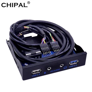 CHIPAL на предния панел 4 порта USB 3.0 и USB 2.0 Хъб HD Audio 3,5 мм жак за слушалки и микрофон интерфейс за настолни КОМПЮТРИ 3,5