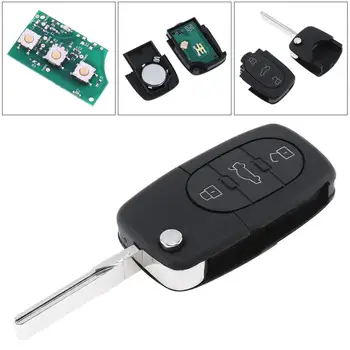 433MHz 3 бутона Keyless Uncut Flip Remote Car Key Fob ID48 Чип 4D0837231A за Audi A3 A4 A6 A8-стар модел