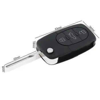433MHz 3 бутона Keyless Uncut Flip Remote Car Key Fob ID48 Чип 4D0837231A за Audi A3 A4 A6 A8-стар модел