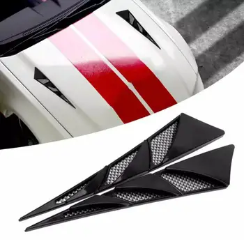 1 чифт външни украса на колата стикер на предния капак на автомобила черен универсален страничната въздух вентилационна на кутията декоративен кола-стил