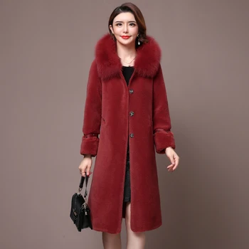 WYWAN 2020 Дамски палта нова мода-дълга козина е тънък тип дамски зимни якета