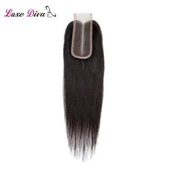 Luxediva 2x4 Дантела Closure средната част на бразилски права коса 4x4 Дантела Closure Only Closure #2 Closure Cheveux Human Hair Women