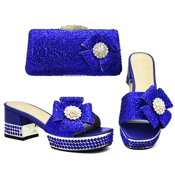 Новоприбывшие италиански обувки с подходящи торби комплект украсени с кристали продажби в женската на подходящи обувки и чанта с Набор за парти