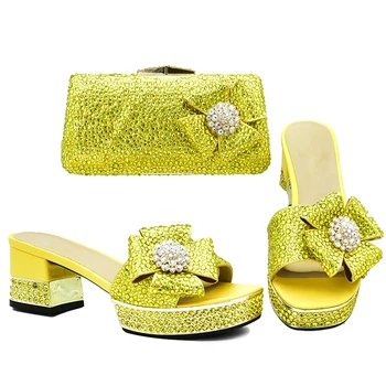Новоприбывшие италиански обувки с подходящи торби комплект украсени с кристали продажби в женската на подходящи обувки и чанта с Набор за парти
