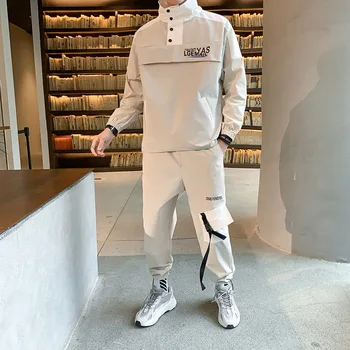 Мъжки работно облекло комплект спортен костюм Карго пуловер яке+панталон комплект от 2 части спортен костюм мъжки Бейзбол палта панталони спортен костюм дрехи