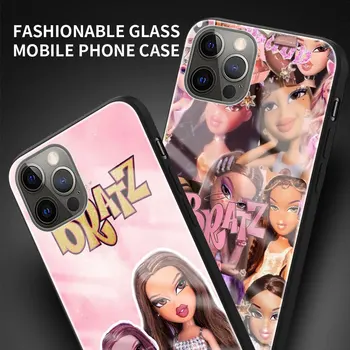 Riccu Bratz оцветени закалено стъкло калъф за телефон iPhone SE 12 Pro Max 12 Mini X XR XS Fundas за iPhone 11 Case Plus 8 7+ Shell