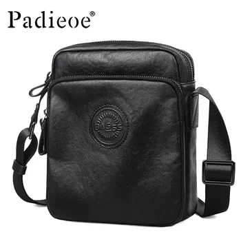 Padieoe crossbody чанта за мъжки кожени чанти за рамо чанта прашка чанта портмоне vintage мода