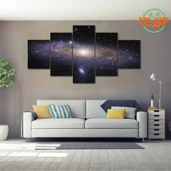 Галактика Андромеда 5 бр. / компл. платно изкуство 5 панели HD платно картини, декорации за дома изкуство стена на платното за печат\A489