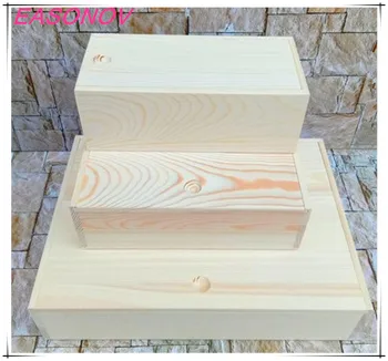 EASONOV правоъгълна прибиращ се масивна дървена дървена кутия кутия за съхранение на кутии подарък малка дървена кутия за индивидуална дървена кутия