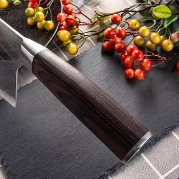 Месото разделочный нож китайски Секира зеленчукова парче готвач кухненски нож лазерен Дамаск 5cr15 от неръждаема стомана и остри като бръснач