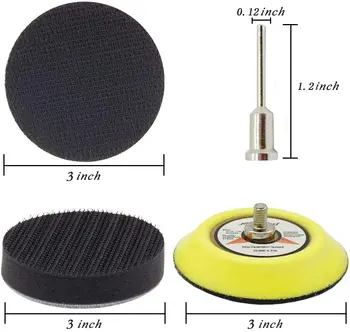 182 бр комплект 3-инчов наждачный шлайфане диск мокри и сухи шлифовъчни листове с wheelhead подплата Interface Pad шлайфане абразивни шлифовъчни набор от