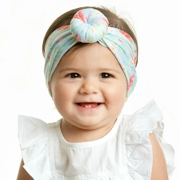 10 бр./лот тюрбан печат на детето найлон лента за глава цвете Spandx Еластичната лента за коса новородено за малки момичета детски аксесоари за коса