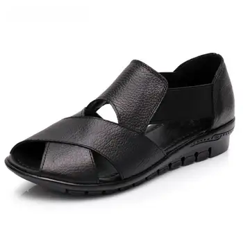 GKTINOO 2020 летни римски гладиаторски ежедневни сандали Дамски обувки Sandalia Feminina естествена кожа удобни сандали на танкетке