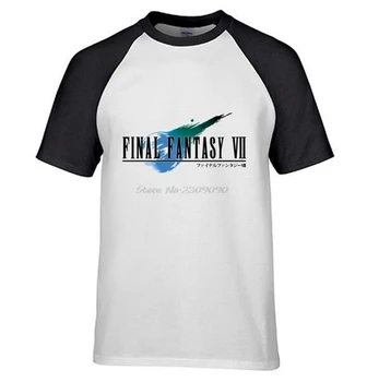 Мъжки аниме игра Final Fantasy VII FF7 тениски бял памук raglan О-образно деколте, тениски, потници тениски