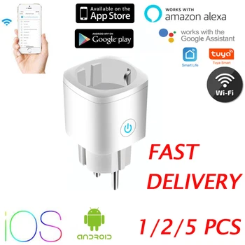 Wifi Power Plug 16A EU smart plug with Smart Home Wifi Wireless Socket Outlet работа с Алекса Google Home Sasha App
