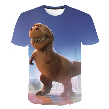 2020 нова лятна тениска аниме динозавър с къс ръкав скъпа ежедневни дишаща тениска за момчета и момичета