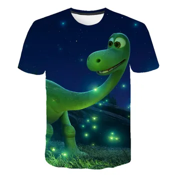 2020 нова лятна тениска аниме динозавър с къс ръкав скъпа ежедневни дишаща тениска за момчета и момичета