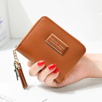 Чантата на жената 2021 нов дамски мода в чантата си кожа къса Zip портфейла карти на притежателя мека кожа монета портфейли женски съединител Cartera