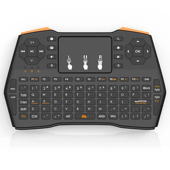 Български английски 2.4 GHz Безжична мини клавиатура Air Mouse дистанционно управление с тачпадом за Android TV Box PS4 QWERTY клавиатура