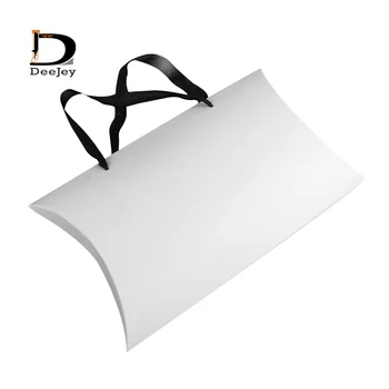 потребителски САМ бяло и черно 30x20x6cm хартия възглавница дисплей за бижута кутия за обеци / пръстен / комплект бижута кутия с дръжка
