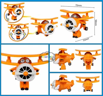 2016 нов прием на 4 бр./лот супер Крила мини Самолети деформация на самолет робот действие и играчки фигурки играчка супер крила за подаръци
