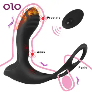 10 честотен анален вибратор вибрационное пръстен отопление безжично дистанционно управление простата масажор G-точка стимулатор секс играчка за мъже