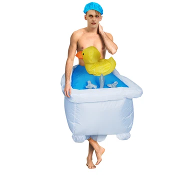 Хелоуин забавно патица се вози на ваната Надуваем костюм Chirstmas cosplay плуване ами парти костюми за мъже, жени кралят костюм
