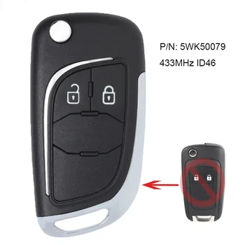 KEYECU Modify 2Button Flip Remote Key Fob 433MHz ID46 за Chevrolet Aveo, Cruze, Orlando P/N: 5WK50079