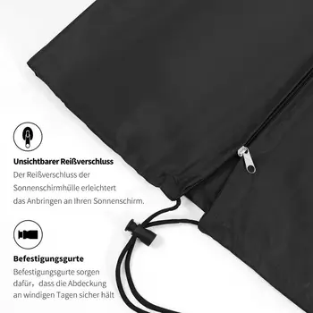 Защитен калъф за чадър водоустойчива дишаща Оксфорд плат Ampelschirm Cover - черен